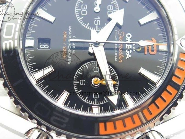 0424 FastDry Planet Ocean Master Chrono SS OM 1:1 Best Edition Black Dial On SS Bracelet A9900 V 8112